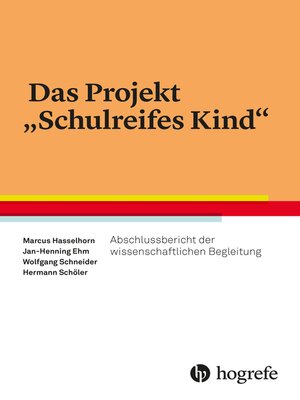 cover image of Das Projekt "Schulreifes Kind"